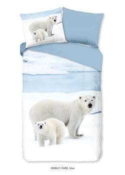 Good Morning Komplet pościeli flanelowej "Care" w kolorze błękitno-białym ze sklepu Limango Polska w kategorii Pościele - zdjęcie 188454423