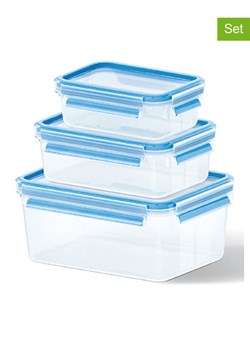 Emsa Pojemniki (3 szt.) "Clip &amp; Close" w kolorze błękitnym na żywność ze sklepu Limango Polska w kategorii Pojemniki kuchenne - zdjęcie 188456640
