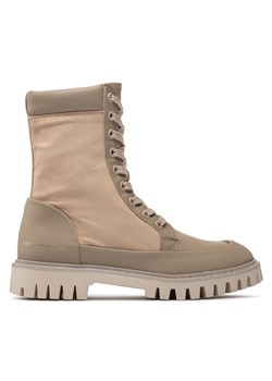 Tommy Hilfiger Trapery Th Casual Lace Up Boot FW0FW06549 Beżowy ze sklepu MODIVO w kategorii Workery damskie - zdjęcie 188460002