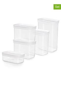 Emsa Pojemniki (5 szt.) "Optima" w kolorze białym ze sklepu Limango Polska w kategorii Pojemniki kuchenne - zdjęcie 188460130