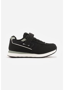 Czarne Buty Sportowe Sneakersy ze Skórzaną Wkładką i Siateczkowymi Wstawkami Phaethiax ze sklepu born2be.pl w kategorii Buty sportowe dziecięce - zdjęcie 188460452