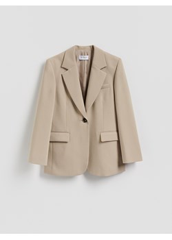 Reserved - Jednorzędowa marynarka - beżowy ze sklepu Reserved w kategorii Marynarki damskie - zdjęcie 188460533
