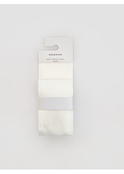 Reserved - Rajstopy z szelkami 2 pack - złamana biel ze sklepu Reserved w kategorii Rajstopy dziecięce - zdjęcie 188460571