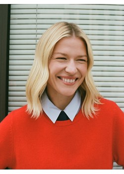 Reserved - Wełniany sweter - czerwony ze sklepu Reserved w kategorii Swetry damskie - zdjęcie 188460582