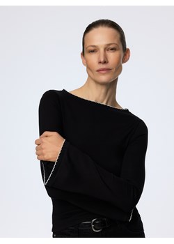 Reserved - Longsleeve z modalem - czarny ze sklepu Reserved w kategorii Bluzki damskie - zdjęcie 188460660