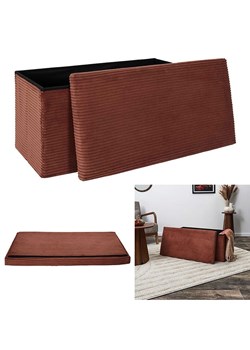 THE HOME DECO FACTORY Ławka w kolorze brązowym ze schowkiem - 76 x 38 x 38 cm ze sklepu Limango Polska w kategorii Meble - zdjęcie 188464172