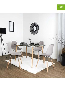 THE HOME DECO FACTORY Krzesła (4 szt.) w kolorze szarobrązowym - 48,5 x 85,8 x 46 cm ze sklepu Limango Polska w kategorii Meble - zdjęcie 188464211