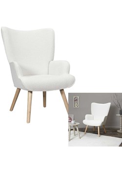 THE HOME DECO FACTORY Fotel w kolorze białym - 68 x 96 x 75 cm ze sklepu Limango Polska w kategorii Pufy i siedziska - zdjęcie 188464312