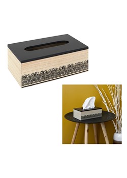 Ethnical Life Pudełko w kolorze czarno-beżowym na chusteczki - 24 x 8,5 x 14 cm ze sklepu Limango Polska w kategorii Akcesoria i przechowywanie - zdjęcie 188464404