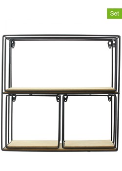 Ethnical Life Regały ścienne (4 szt.) w kolorze czarno-beżowym ze sklepu Limango Polska w kategorii Regały i witryny - zdjęcie 188464572