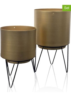 Rétro Chic Doniczki (2 szt.) w kolorze złoto-czarnym ze sklepu Limango Polska w kategorii Doniczki i osłonki - zdjęcie 188464580