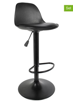 THE HOME DECO FACTORY Hockery barowe (2 szt.) "Isak" w kolorze czarnym - wys. 104 cm ze sklepu Limango Polska w kategorii Pufy i siedziska - zdjęcie 188464642