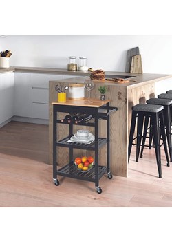 Ethnical Life Wózek uniwersalny w kolorze czarno-jasnobrązowym - 40 x 84,5 x 61 cm ze sklepu Limango Polska w kategorii Regały i witryny - zdjęcie 188464730