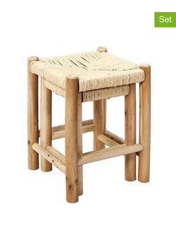 Ethnical Life Hockery (2 szt.) "Gigognes" w kolorze jasnobrązowym ze sklepu Limango Polska w kategorii Pufy i siedziska - zdjęcie 188465000