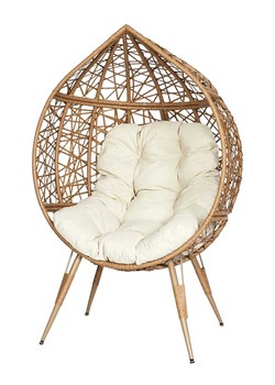 Garden Spirit Fotel wiklinowy w kolorze jasnobrązowo-kremowym - 100 x 150 x 65 cm ze sklepu Limango Polska w kategorii Poduszki dekoracyjne - zdjęcie 188465233