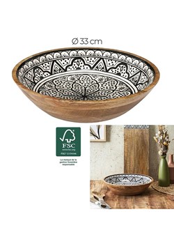 Ethnical Life Miska w kolorze brązowo-biało-czarnym - Ø 33 cm ze sklepu Limango Polska w kategorii Naczynia - zdjęcie 188465520