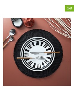 Ethnical Life Podkładki stołowe (6 szt.) w kolorze czarnym - Ø 38 cm ze sklepu Limango Polska w kategorii Podkładki na stół - zdjęcie 188465883