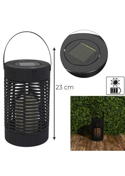 Ethnical Life Solarna lampa LED w kolorze czarnym - wys. 23 x Ø 22 cm ze sklepu Limango Polska w kategorii Oświetlenie - zdjęcie 188465962