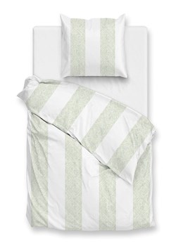 Zo!Home Komplet pościeli "Tratti di Satinado" w kolorze biało-zielonym z mako-satyny ze sklepu Limango Polska w kategorii Pościele - zdjęcie 188468901