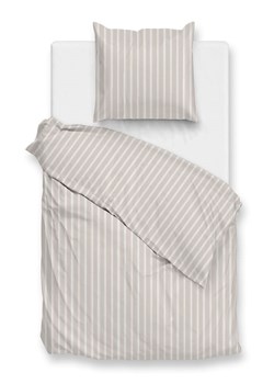 Zo!Home Komplet pościeli perkalowej "Righe" w kolorze biało-szarobrązowym ze sklepu Limango Polska w kategorii Pościele - zdjęcie 188468932