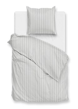 Zo!Home Komplet pościeli perkalowej "Righe" w kolorze jasnoszaro-białym ze sklepu Limango Polska w kategorii Pościele - zdjęcie 188468941