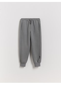 Reserved - Bawełniane joggery z meszkiem - ciemnoszary ze sklepu Reserved w kategorii Spodnie chłopięce - zdjęcie 188470232