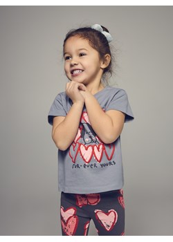 Reserved - Bawełniany t-shirt z nadrukiem - jasnoszary ze sklepu Reserved w kategorii Bluzki dziewczęce - zdjęcie 188470364