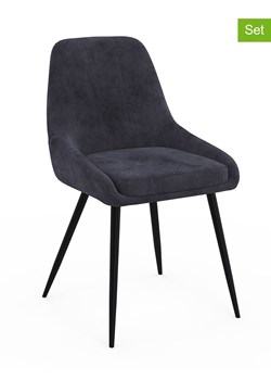 IDOMYA Factory Krzesła (4 szt.) "Olivia" w kolorze antracytowo-czarnym - 54 x 79 x 47,5 cm ze sklepu Limango Polska w kategorii Meble - zdjęcie 188470923