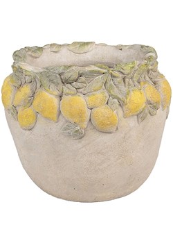 Clayre &amp; Eef Doniczka w kolorze żółto-szarym - wys. 22 x Ø 19 cm ze sklepu Limango Polska w kategorii Doniczki i osłonki - zdjęcie 188470960