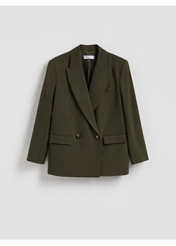 Reserved - Dwurzędowa marynarka - ciemnozielony ze sklepu Reserved w kategorii Marynarki damskie - zdjęcie 188471552
