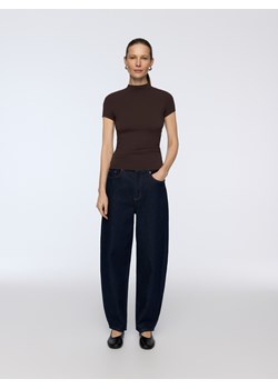 Reserved - T-shirt z włóknami bambusowymi - brązowy ze sklepu Reserved w kategorii Bluzki damskie - zdjęcie 188471624