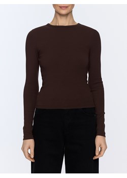 Reserved - Longsleeve z modalem - ciemnobrązowy ze sklepu Reserved w kategorii Bluzki damskie - zdjęcie 188471640