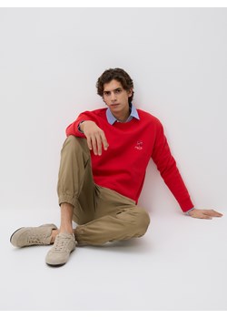 Reserved - Bluza regular z bawełną - czerwony ze sklepu Reserved w kategorii Bluzy męskie - zdjęcie 188472613