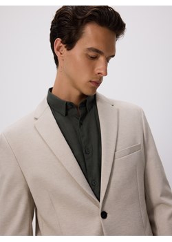 Reserved - Marynarka slim fit - beżowy ze sklepu Reserved w kategorii Marynarki męskie - zdjęcie 188472780