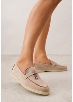 Ciemnobeżowe Mokasyny z Imitacji Zamszu z Zawieszką na Nosku Theophitos ze sklepu renee.pl w kategorii Mokasyny damskie - zdjęcie 188472934