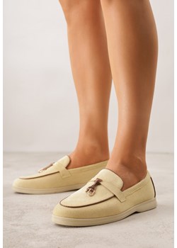 Żółte Mokasyny z Imitacji Zamszu z Zawieszką na Nosku Theophitos ze sklepu renee.pl w kategorii Mokasyny damskie - zdjęcie 188472952