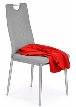 Popielate Metalowe Krzesło Tapicerowane T1-L42 ze sklepu Edinos.pl w kategorii Krzesła - zdjęcie 188473290