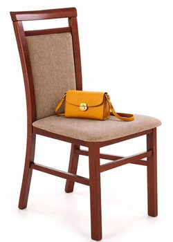 Klasyczne Krzesło Tapicerowane Ciemny Orzech + Jasny Brąz K8-P84 ze sklepu Edinos.pl w kategorii Krzesła - zdjęcie 188473292