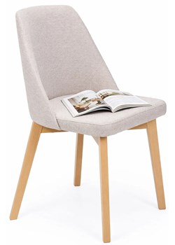 Jasnobeżowe Krzesło Tapicerowane Nowoczesne P1-N88 ze sklepu Edinos.pl w kategorii Krzesła - zdjęcie 188473330