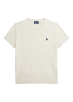 Polo Ralph Lauren T-Shirt 211971872003 Écru Slim Fit ze sklepu MODIVO w kategorii Bluzki damskie - zdjęcie 188474190