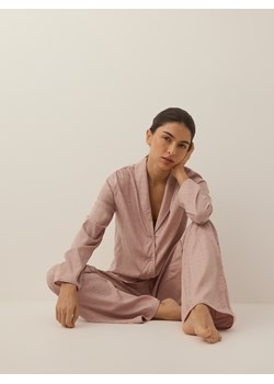 Reserved - Dwuczęściowa piżama z wiskozy - brązowy ze sklepu Reserved w kategorii Piżamy damskie - zdjęcie 188475023