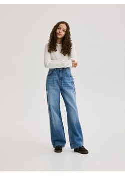 Reserved - Prążkowany sweter - złamana biel ze sklepu Reserved w kategorii Swetry dziewczęce - zdjęcie 188475230