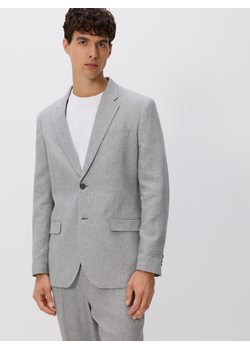 Reserved - Marynarka slim fit z lnem - jasnoszary ze sklepu Reserved w kategorii Marynarki męskie - zdjęcie 188475241