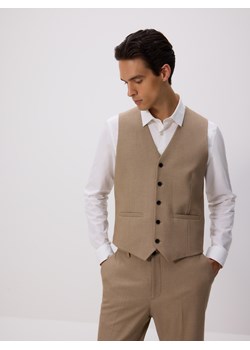 Reserved - Kamizelka garniturowa - beżowy ze sklepu Reserved w kategorii Kamizelki męskie - zdjęcie 188475284