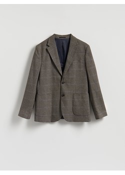 Reserved - Marynarka slim fit z wiskozą - ciemnobrązowy ze sklepu Reserved w kategorii Marynarki męskie - zdjęcie 188475384