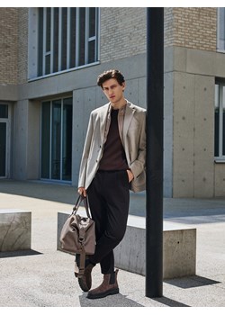 Reserved - Marynarka regular z dodatkiem wiskozy - beżowy ze sklepu Reserved w kategorii Marynarki męskie - zdjęcie 188476160