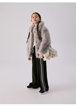 Reserved - Sztuczne futerko z kołnierzem - jasnoszary ze sklepu Reserved w kategorii Kurtki dziewczęce - zdjęcie 188476181