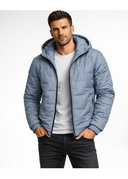 Kurtka męska niebieska z kapturem Recea ze sklepu Recea.pl w kategorii Kurtki męskie - zdjęcie 188477421