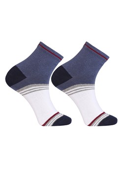 Moraj CSM180-053 skarpety za kostkę bawełniane męskie patt 3-biały/granat ze sklepu kontri.pl w kategorii Skarpetki damskie - zdjęcie 188477454