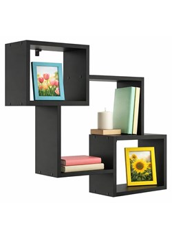 Czarna nowoczesna półka na ścianę T6-N81 ze sklepu Edinos.pl w kategorii Półki - zdjęcie 188478314